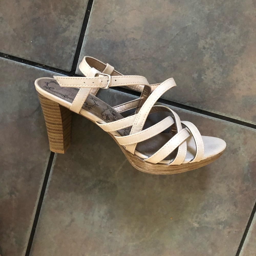 Jellypop strappy cork heels
